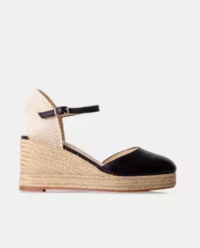 Женские эспадрильи на танкетке из кожи наппа Farrutx, черный