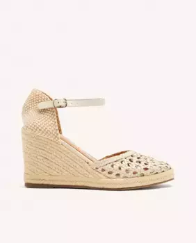 Женские эспадрильи на танкетке из плетеной кожи с застежкой-пряжкой Gioseppo, белый