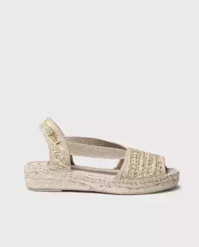 Женские эспадрильи на танкетке из принтованной ткани с резинками Toni Pons, цвет Natural