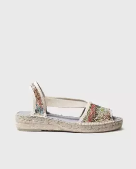 Женские эспадрильи на танкетке из принтованной ткани с резинками Toni Pons, мультиколор