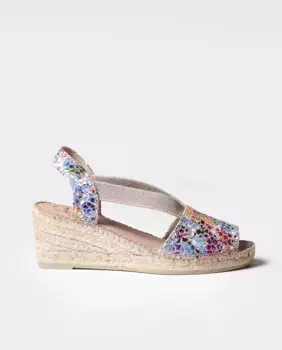 Женские эспадрильи на танкетке из принтованной кожи на резинках Toni Pons, мультиколор