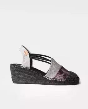 Женские эспадрильи на танкетке из принтованной ткани с резинками Toni Pons, черный