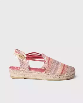 Женские эспадрильи на танкетке из принтованной ткани с резинками Toni Pons, оранжевый