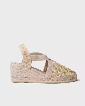 Женские эспадрильи на танкетке из разноцветной ткани Toni Pons, натуральный