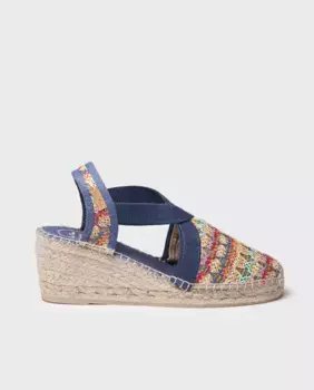 Женские эспадрильи на танкетке из разноцветной ткани Toni Pons, мультиколор