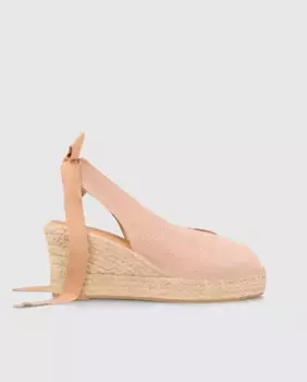 Женские эспадрильи на танкетке из розового льна Lodi, цвет Rosa