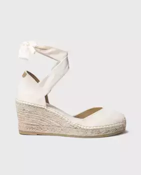 Женские эспадрильи на танкетке из ткани с лентами Toni Pons, цвет Crudo