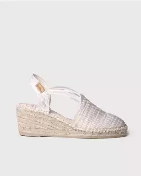 Женские эспадрильи на танкетке из ткани на эластичных бретелях Toni Pons, цвет Crudo