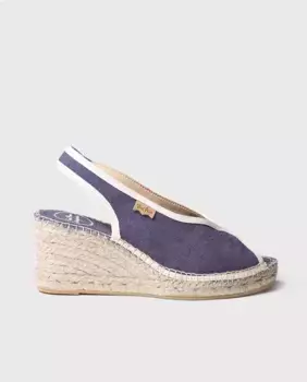 Женские эспадрильи на танкетке из ткани на резинке Toni Pons, темно-синий