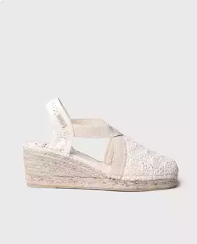 Женские эспадрильи на танкетке из ткани крючком на резинке Toni Pons, цвет Crudo