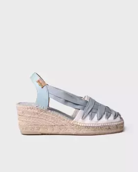 Женские эспадрильи на танкетке из ткани с лентами и резинками Toni Pons, синий