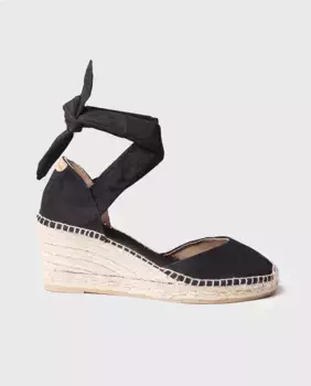 Женские эспадрильи на танкетке из ткани, завязывающиеся на щиколотке Toni Pons, черный