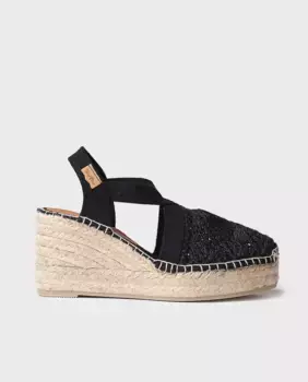Женские эспадрильи на танкетке из ткани с резинками Toni Pons, черный