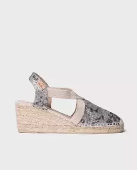 Женские эспадрильи на танкетке из ткани на резинках Toni Pons, цвет Estampado