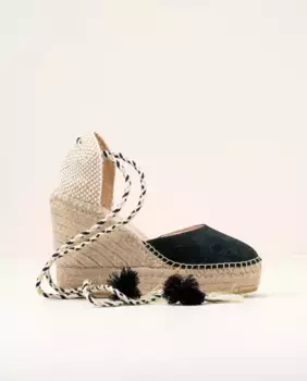 Женские эспадрильи на танкетке на платформе из замши Macarena, черный