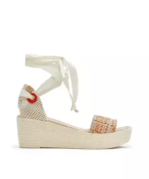 Женские эспадрильи на танкетке на подошве из рафии CASTELL MENORCA, оранжевый