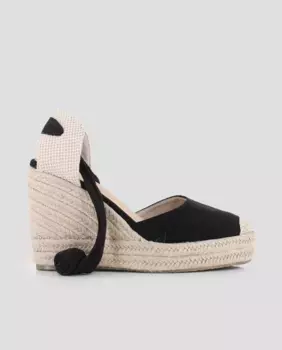 Женские эспадрильи на танкетке с лентами и круглым носком Blogger, черный