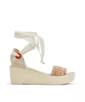 Женские эспадрильи на танкетке с подошвой из рафии CASTELL MENORCA, оранжевый