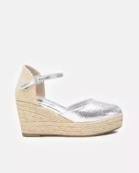 Женские эспадрильи на танкетке с пряжкой Refresh, серебряный