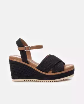 Женские эспадрильи на танкетке с застежкой на пряжке Refresh, чёрный