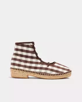 Женские эспадрильи на высоком каблуке с ботильонами Naguisa, коричневый