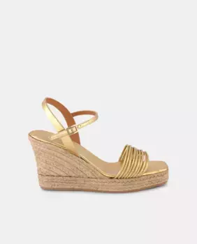 Женские эспадрильи с джутовым клином и 7 струнами Latouche, золотой
