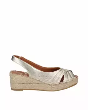 Женские эспадрильи с открытым носком на танкетке из замши Viguera, золото