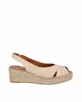 Женские эспадрильи с открытым носком на танкетке из замши Viguera, цвет Crudo