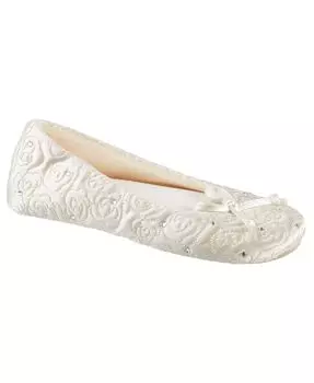 Женские атласные балетки Isotoner со стразами, только онлайн Isotoner Signature, слоновая кость/кремовый