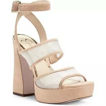 Женские атласные босоножки на платформе с принтом Drixi Jessica Simpson, цвет almond/sheer