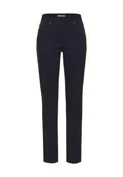 Женские атласные брюки без застежек Pamina с эластичным поясом RAPHAELA BY BRAX, темно-синий