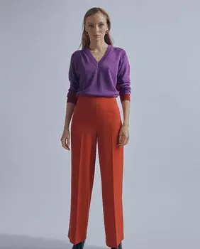 Женские атласные брюки палаццо со шлевками для ремня Lola Casademunt, красный