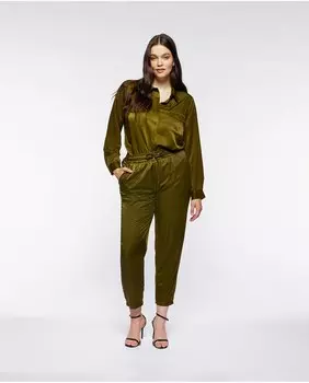 Женские атласные джоггеры на шнурке Fiorella Rubino, зеленый