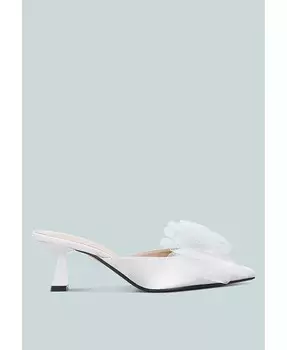 Женские атласные мюли asma из органзы с бантом и украшением London Rag, серебро