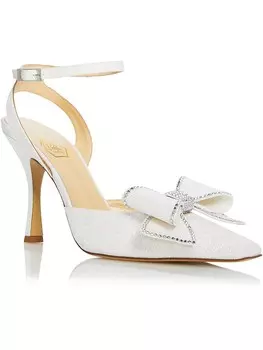 Женские атласные мюли Dimante с квадратным носком Nalebe, цвет White Glitter