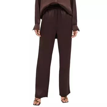 Женские атласные широкие брюки без застежек Ellos больших размеров, цвет Warm Brown