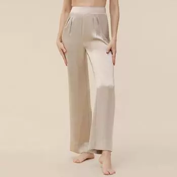 Женские атласные широкие пижамные брюки Adyson Parker, цвет champagne
