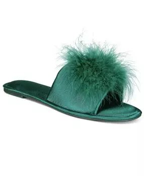 Женские атласные шлепанцы с помпонами I.N.C. International Concepts