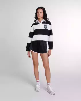 Женские атласные шорты с контрастной окантовкой Maje, черный