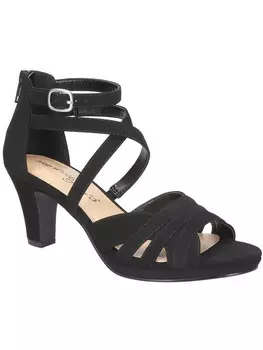 Женские атласные туфли на каблуке Crissa с ремешком на щиколотке Easy Street, цвет Black Lamy