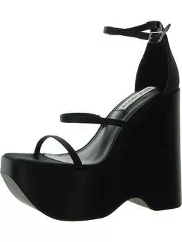 Женские атласные туфли на танкетке с ремешками Varia Steve Madden, черный