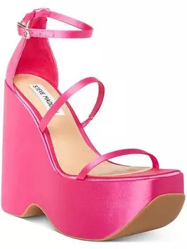Женские атласные туфли на танкетке с ремешками Varia Steve Madden, фуксия