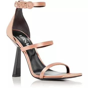 Женские атласные туфли с регулируемым каблуком Versace, розовый