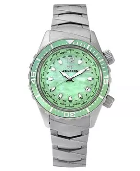Женские автоматические часы Marina Divers серебристого цвета с титановым браслетом, 40 мм Abingdon Co., зеленый