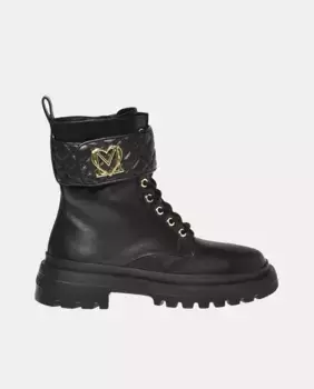 Женские байкерские ботильоны Her Love на шнуровке Love Moschino, черный