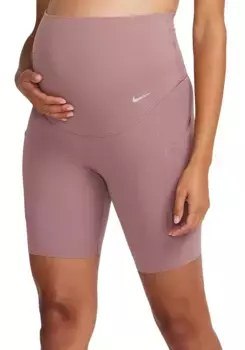 Женские байкерские шорты Nike Zenvy для беременные с высокой талией и мягкой поддержкой (8 дюймов), цвет Smokey Mauve