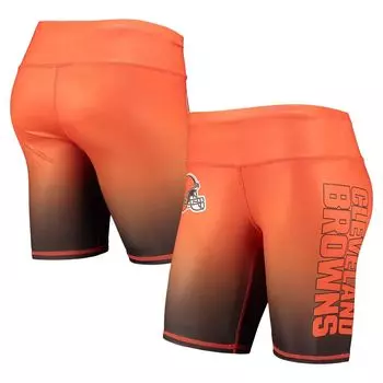 Женские байкерские шорты с градиентом FOCO Orange Cleveland Browns