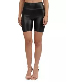 Женские байкерские шорты с покрытием Bebe Knit, цвет shiny black