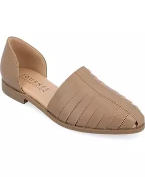Женские балетки Anyah в клетку Journee Collection, тан/бежевый