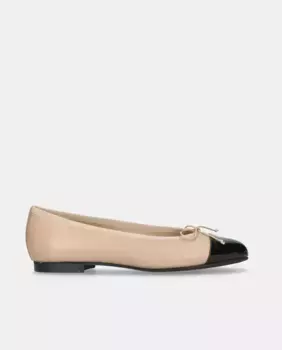 Женские балетки Audrey из наппы и лакированной кожи Mascar, цвет Camel